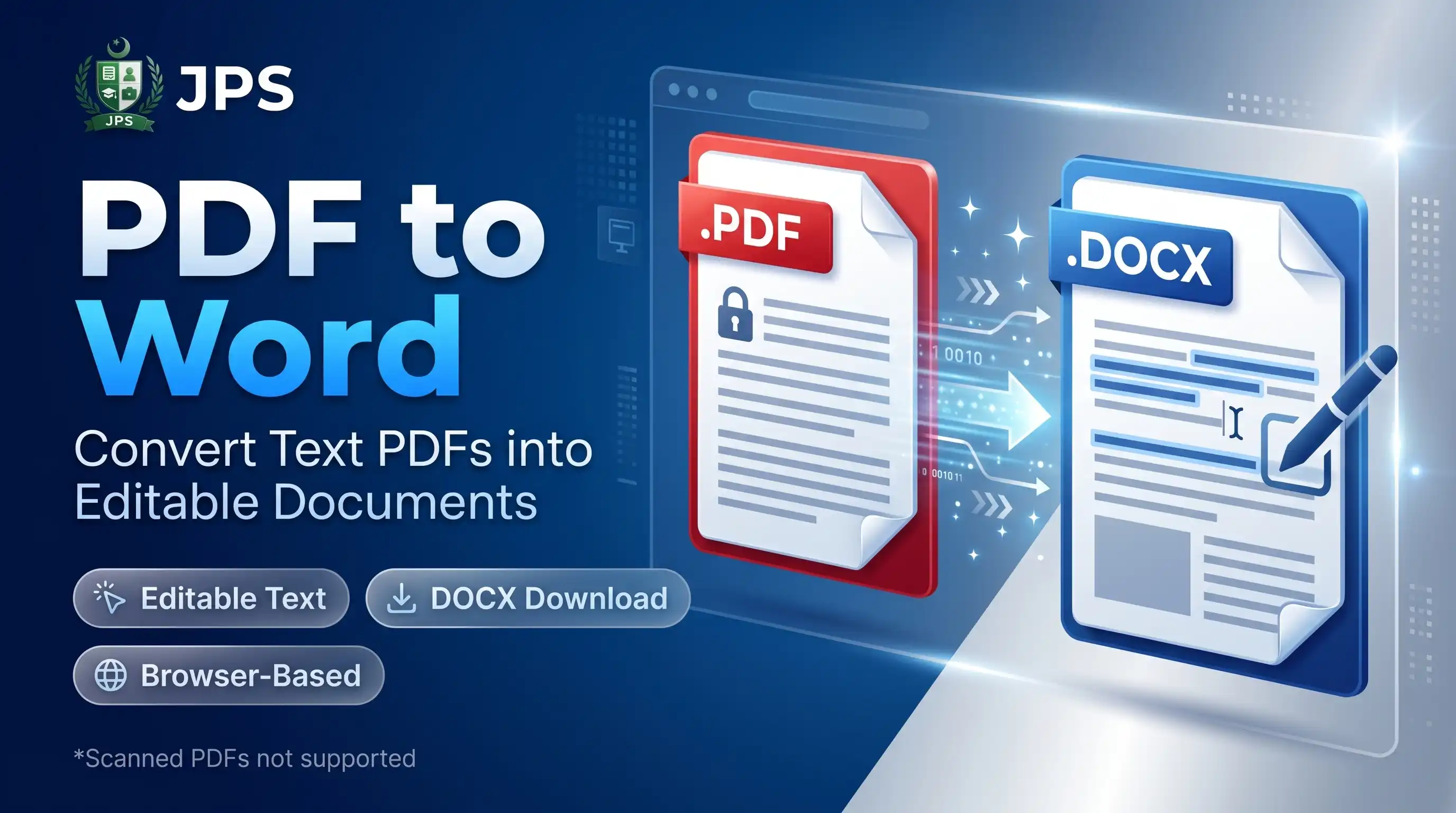 PDF to Word converter creating an editable docx file