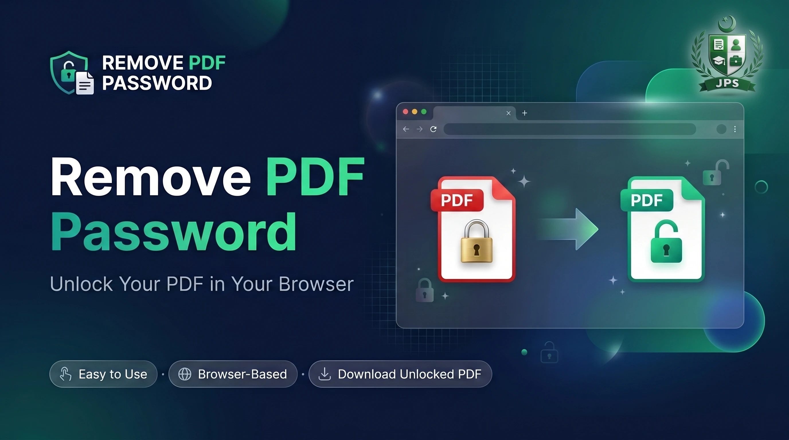 Remove PDF password tool unlocking a protected PDF file