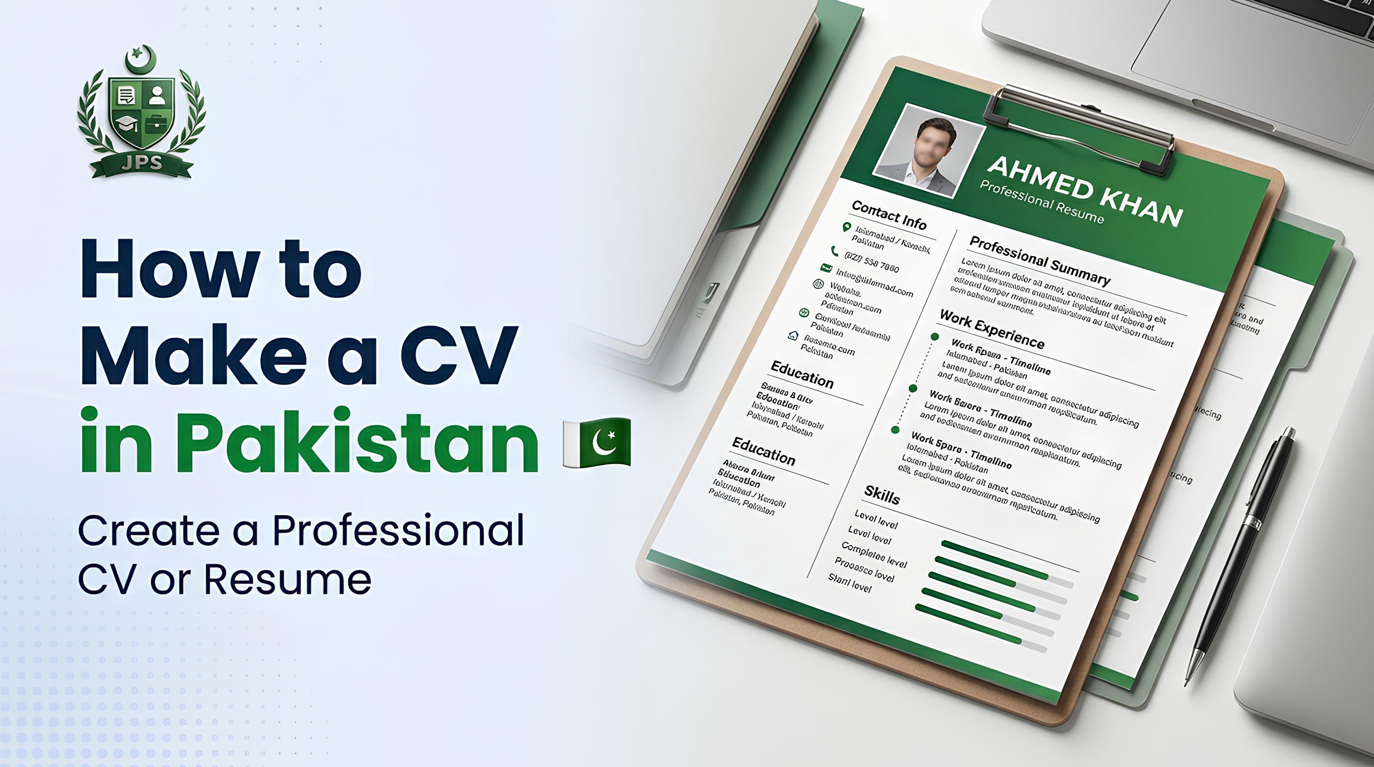 How to Make a CV / Resume in Pakistan – Free CV Maker (2026)